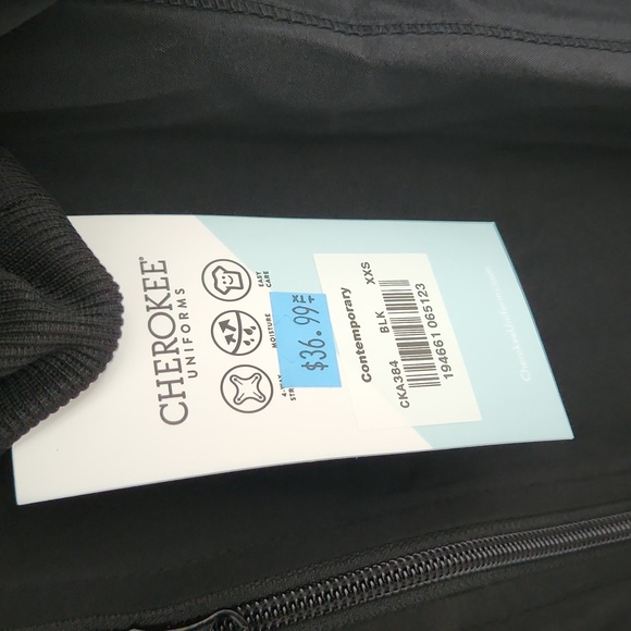 Cherokee - Allura V-Neck Scrub Top & Zip Front Warm-Up Solid Scrub Jacket, NWT - Picture 7 of 12